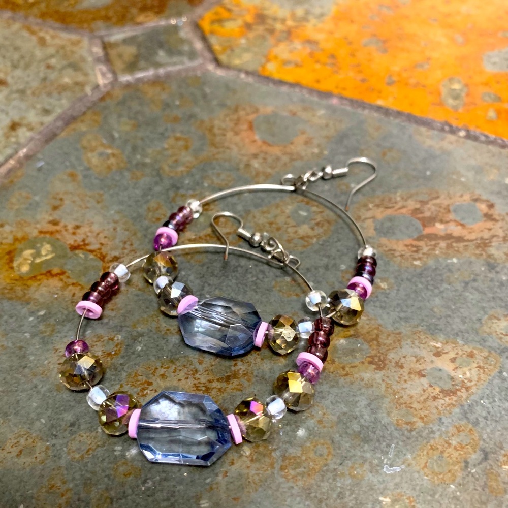 Beautiful beaded hoops✨
